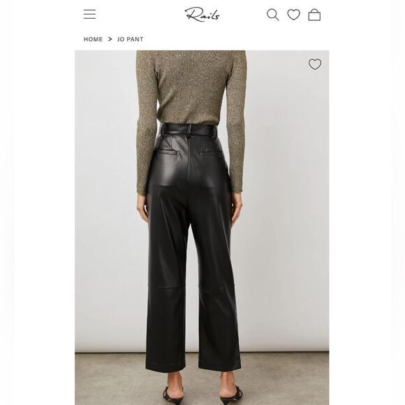 Rails Jo Vegan Leather Black Pants New! - Picture 2 of 12
